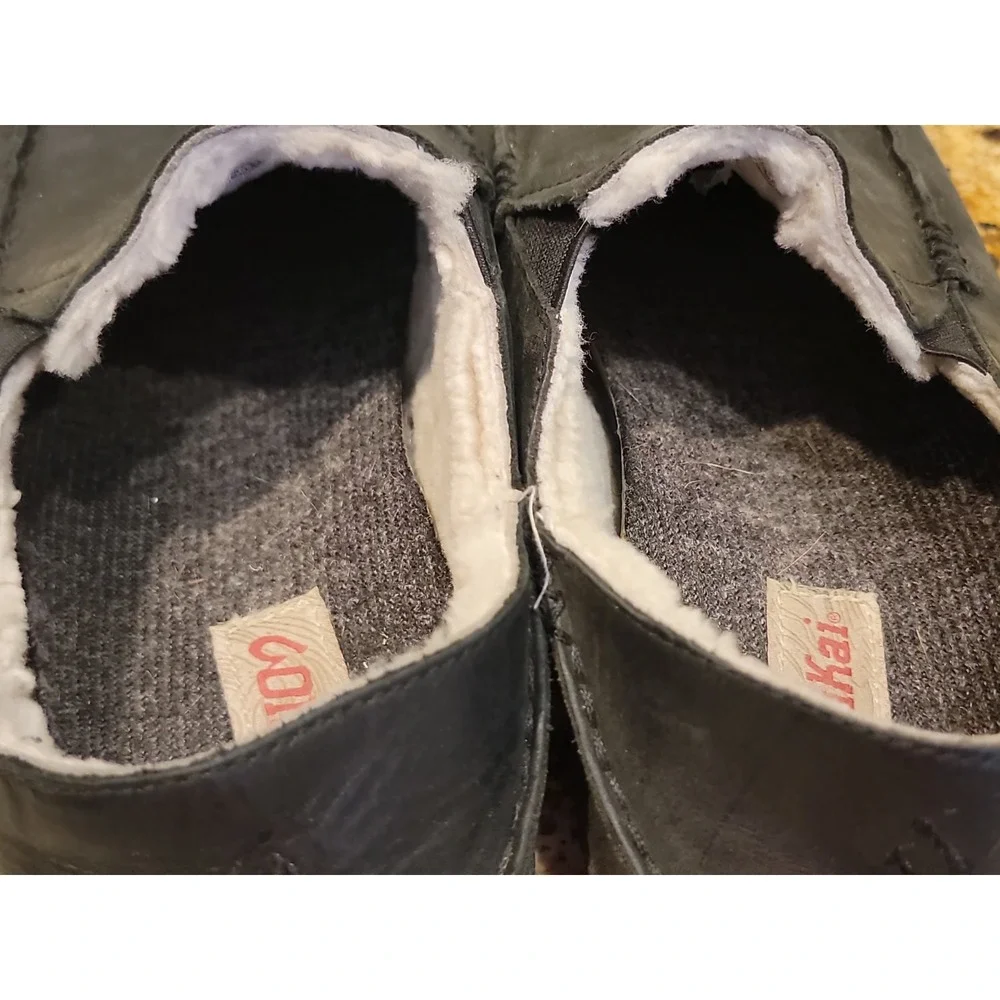 Olukai Moloa Shoes Slippers Mens 10 Leather Comfort Casual Shearling Lined
